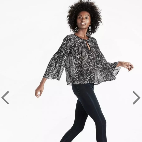 LUCKY BRAND | ROMANTIC CHIFFON BELL SLEEVE BLOUSE - Picture 2 of 8